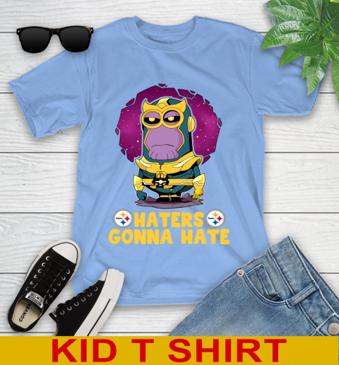 NFL Football Pittsburgh Steelers Haters Gonna Hate Thanos Minion Marvel Shirt Youth T-Shirt 11