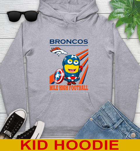 NFL Football Denver Broncos Captain America Marvel Avengers Minion Shirt Youth Hoodie 6