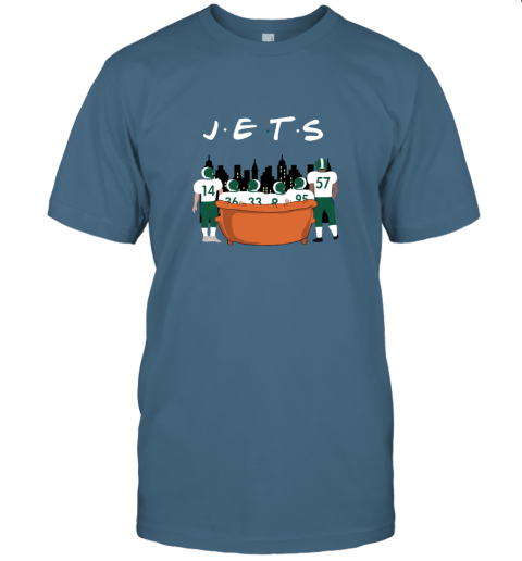 The New York Jets Together F.R.I.E.N.D.S NFL wvkm the new york jets together friends nfl classic t shirt 2 front indigo blue