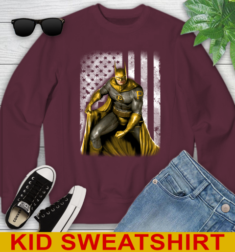 Pittsburgh Pirates MLB Baseball Batman DC American Flag Shirt Youth Sweatshirt 4