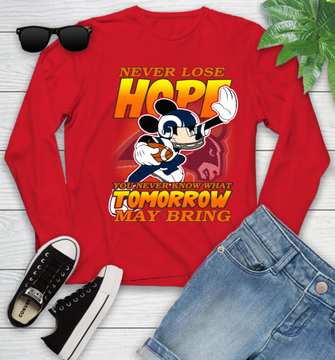 Los Angeles Rams NFL Football Mickey Disney Never Lose Hope Youth Long Sleeve 11
