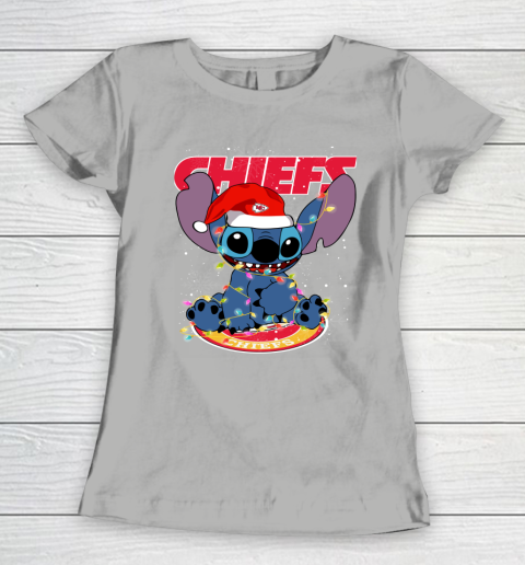 Kansas City Chiefs NFL Football noel stitch Christmas Women's T-Shirt 8