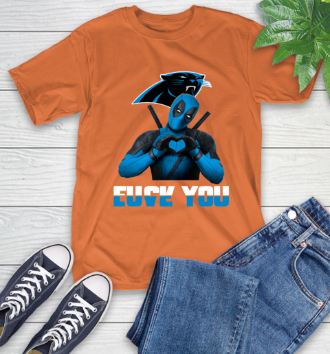 NHL Carolina Panthers Deadpool Love You Fuck You Football Sports T-Shirt 4