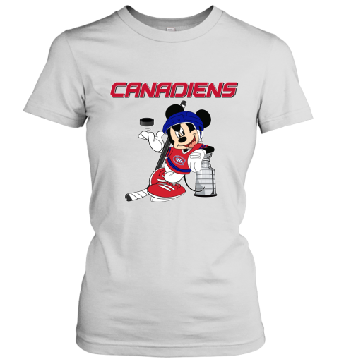 Mickey Montreal Canadiens With The Stanley Cup Hockey NHL Women's T-Shirt