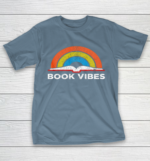 Reading Rainbow t shirt Vintage Retro Book Vibes Rainbow Gift for Reading Lovers T-Shirt 6