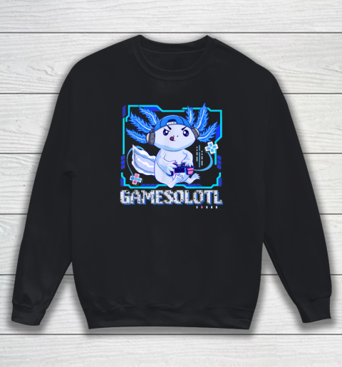 Gamesolotl Gamer Axolotl Kids Boys Video Games Anime Lizard Sweatshirt