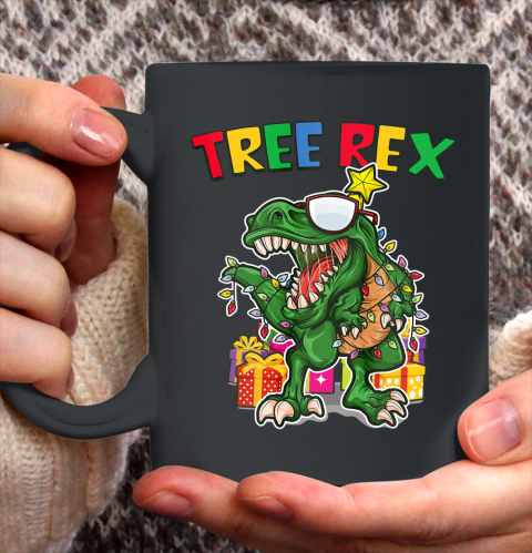 Tree Rex Christmas Dinosaur Pajamas Men Boys Kids Xmas Gifts Ceramic Mug 11oz