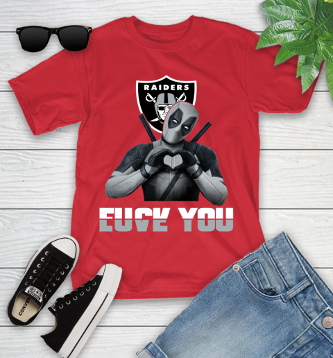 NHL Oakland Raiders Deadpool Love You Fuck You Football Sports Youth T-Shirt 13