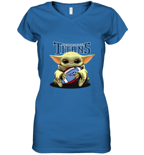 Baby Yoda Loves The Tennessee Titans vdoi baby yoda loves the tennessee titans women v neck t shirt 39 front royal