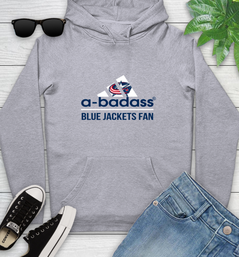 NHL A Badass Columbus Blue Jackets Fan Adidas Hockey Sports Youth Hoodie 6