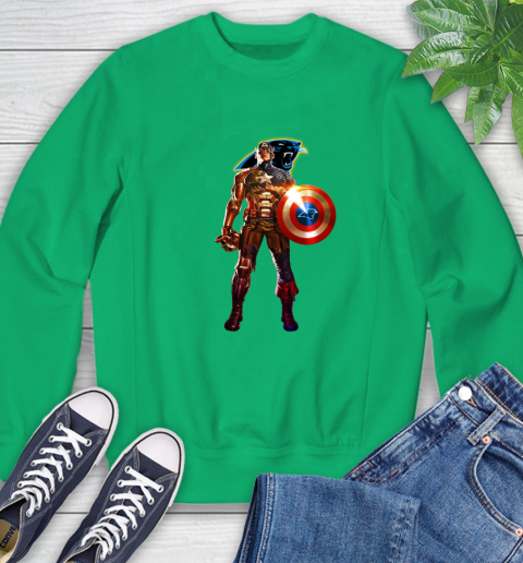 NFL Captain America Marvel Avengers Endgame Football Sports Carolina Panthers Sweatshirt 6