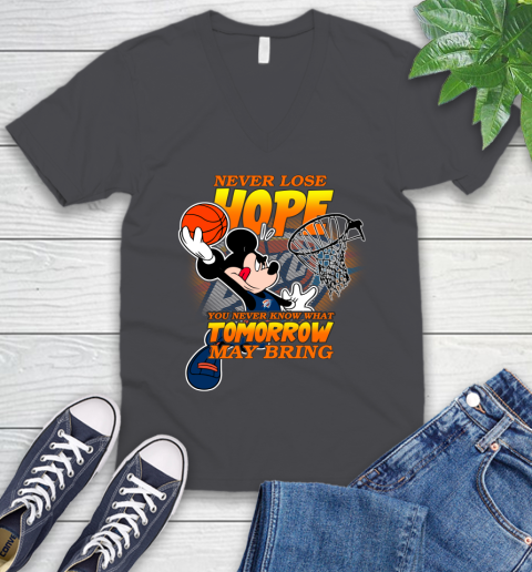 Oklahoma City Thunder NBA Basketball Mickey Disney Never Lose Hope V-Neck T-Shirt 4