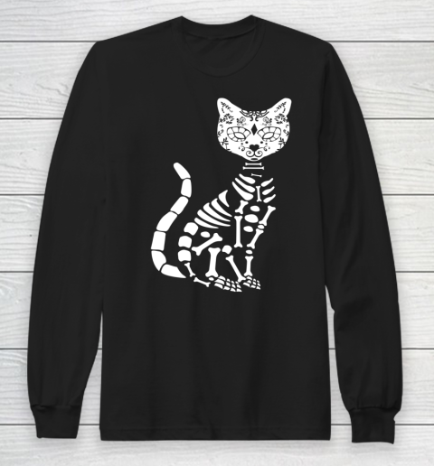 Halloween Shirt For Women and Men Halloween Shirt For Cat Skull Long Sleeve T-Shirt