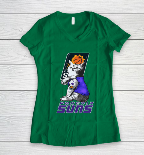 NBA Basketball My Cat Loves Phoenix Suns Women's V-Neck T-Shirt 4 NBA Basketball My Cat Loves Phoenix Suns Women's V-Neck T-Shirt - Image 4