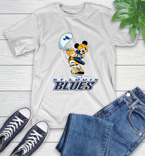 NHL Hockey St.Louis Blues Cheerful Mickey Mouse Shirt T-Shirt 2