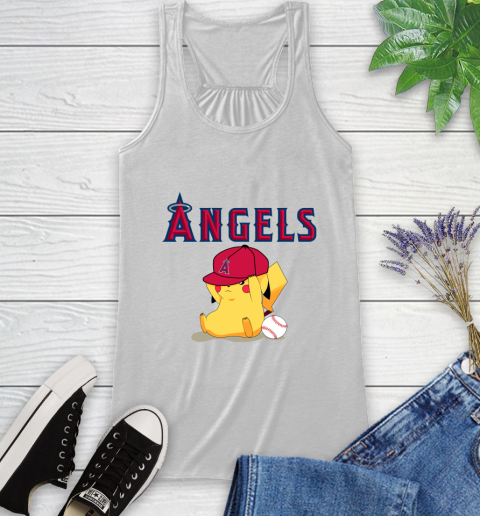 MLB Pikachu Baseball Sports Los Angeles Angels Racerback Tank