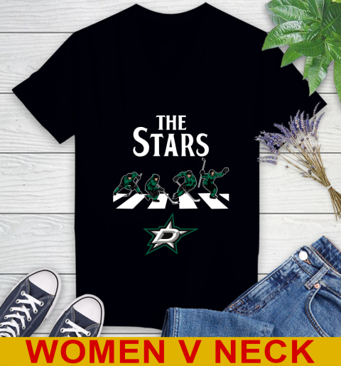 NHL Hockey Dallas Stars The Beatles Rock Band Shirt Women's V-Neck T-Shirt