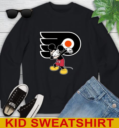 Philadelphia Flyers NHL Hockey Dabbing Mickey Disney Sports Youth Sweatshirt 2