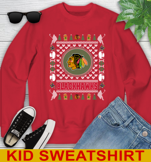Chicago Blackhawks Merry Christmas NHL Hockey Loyal Fan Youth Sweatshirt 7