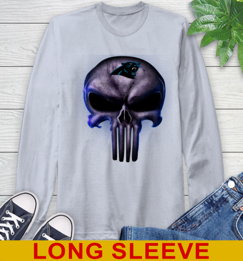 Carolina Panthers NFL Football Punisher Skull Sports Long Sleeve T-Shirt 6