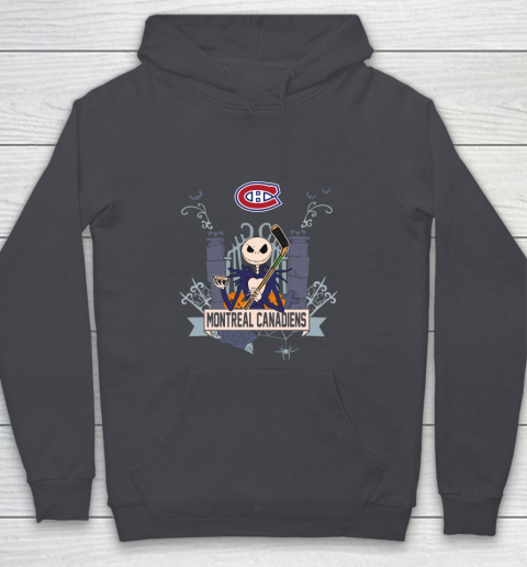 NHL Montreal Canadiens Hockey Jack Skellington Halloween Youth Hoodie 5