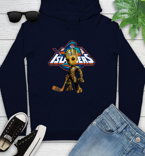 New York Islanders NHL Hockey Groot Marvel Guardians Of The Galaxy Youth Hoodie 4