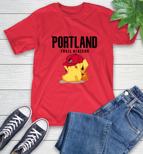 NBA Pikachu Basketball Sports Portland Trail Blazers T-Shirt 10