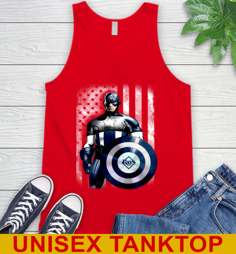 Tampa Bay Rays MLB Baseball Captain America Marvel Avengers American Flag Shirt Tank Top 5