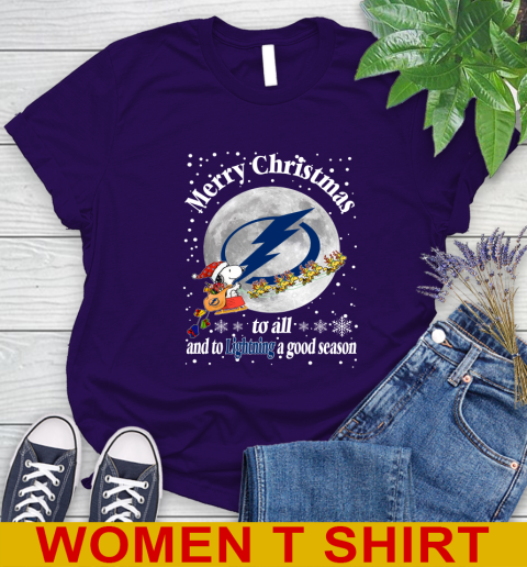 Tampa Bay Lightning Merry Christmas To All And To Lightning A Good Season NHL Hockey Sports Women's T-Shirt 4