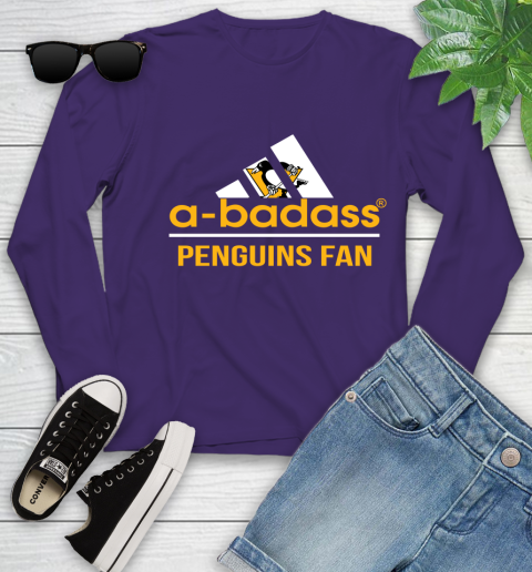 NHL A Badass Pittsburgh Penguins Fan Adidas Hockey Sports Youth Long Sleeve 4