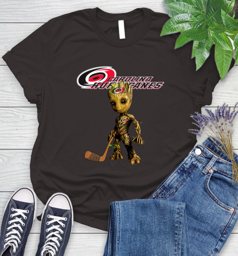 Carolina Hurricanes NHL Hockey Groot Marvel Guardians Of The Galaxy Women's T-Shirt 8