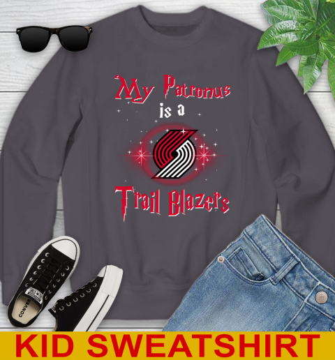 NBA Basketball Harry Potter My Patronus Is A Portland Trail Blazers Youth Sweatshirt 5