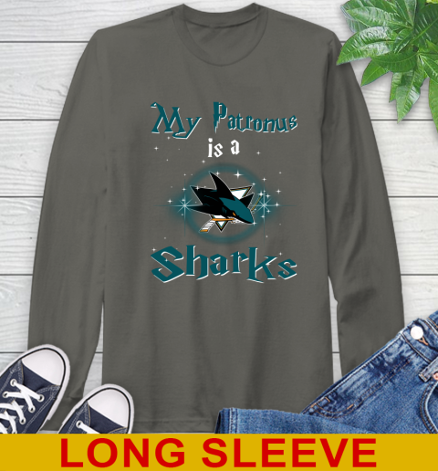NHL Hockey Harry Potter My Patronus Is A San Jose Sharks Long Sleeve T-Shirt 10