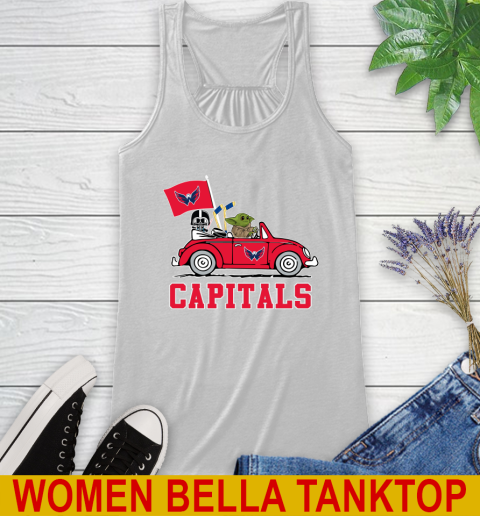 NHL Hockey Washington Capitals Darth Vader Baby Yoda Driving Star Wars Shirt Racerback Tank