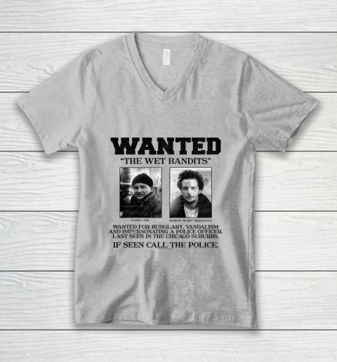 Home Alone Wanted The Wet Bandits V-Neck T-Shirt 2