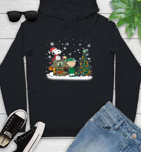 Boston Celtics NBA Basketball Christmas The Peanuts Movie Snoopy Championship Youth Hoodie