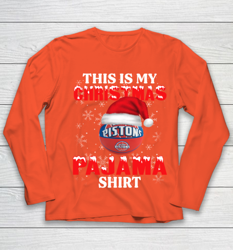 Detroit Pistons This Is My Christmas Pajama Shirt NBA Youth Long Sleeve 3