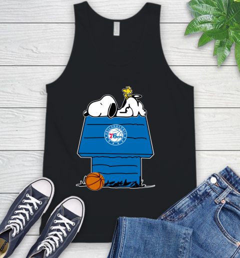 Philadelphia 76ers NBA Basketball Snoopy Woodstock The Peanuts Movie Tank Top 2