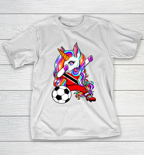Dabbing Unicorn Trinidad and Tobago Soccer Fans Football T-Shirt