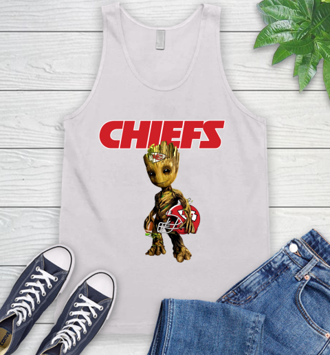 Kansas City Chiefs NFL Football Groot Marvel Guardians Of The Galaxy Tank Top