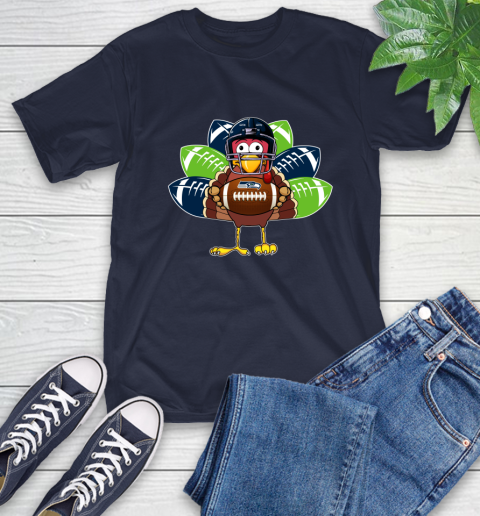 Seattle Seahawks Turkey Thanksgiving Day T-Shirt 4