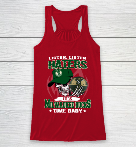 Listen Haters It is BUCKS Time Baby NBA Racerback Tank 4