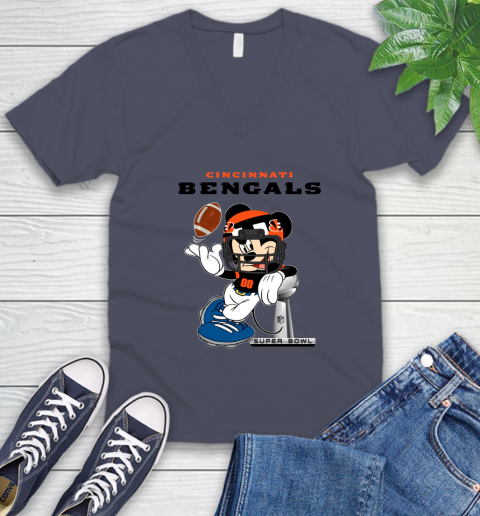NFL Cincinnati Bengals Mickey Mouse Disney Super Bowl Football T Shirt V-Neck T-Shirt 9