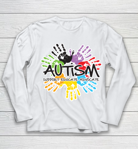 Autism Awareness Handprint (2) Youth Long Sleeve
