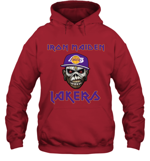 5ub4 nba los angeles lakers iron maiden rock band music basketball hoodie 23 front red