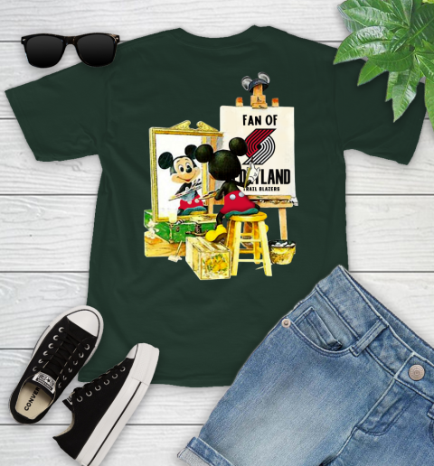 NBA Basketball Portland Trail Blazers Mickey Drawing Shirt 97