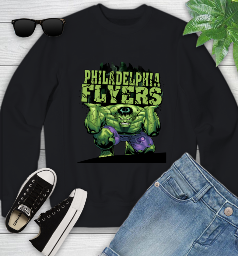 Philadelphia Flyers NHL Hockey Incredible Hulk Marvel Avengers Sports Youth Sweatshirt 2
