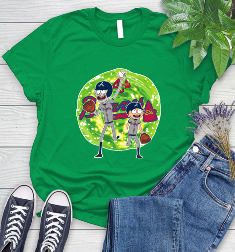 MLB Atlanta Braves Rick And Morty Baseball Sports Women's T-Shirt 6