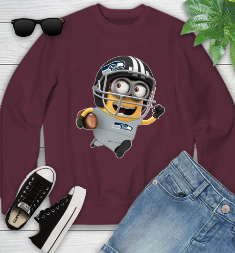 NFL Seattle Seahawks Minions Disney Football Sports Youth Sweatshirt 5