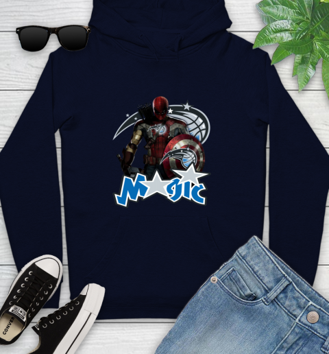 Philadelphia 76ers NBA Basketball Captain America Thor Spider Man Hawkeye Avengers Youth Hoodie 4